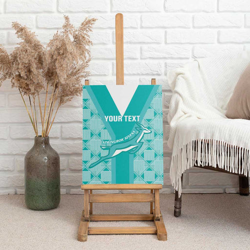 Custom South Africa Rugby Canvas Wall Art Go Champions Springboks - Teal Version