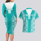 Custom South Africa Rugby Couples Matching Long Sleeve Bodycon Dress and Hawaiian Shirt Go Champions Springboks - Teal Version