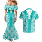 Custom South Africa Rugby Couples Matching Mermaid Dress and Hawaiian Shirt Go Champions Springboks - Teal Version