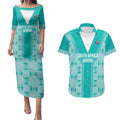 Custom South Africa Rugby Couples Matching Puletasi and Hawaiian Shirt Go Champions Springboks - Teal Version