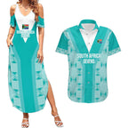 Custom South Africa Rugby Couples Matching Summer Maxi Dress and Hawaiian Shirt Go Champions Springboks - Teal Version