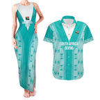 Custom South Africa Rugby Couples Matching Tank Maxi Dress and Hawaiian Shirt Go Champions Springboks - Teal Version