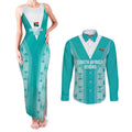 Custom South Africa Rugby Couples Matching Tank Maxi Dress and Long Sleeve Button Shirt Go Champions Springboks - Teal Version