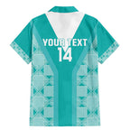 Custom South Africa Rugby Family Matching Mermaid Dress and Hawaiian Shirt Go Champions Springboks - Teal Version