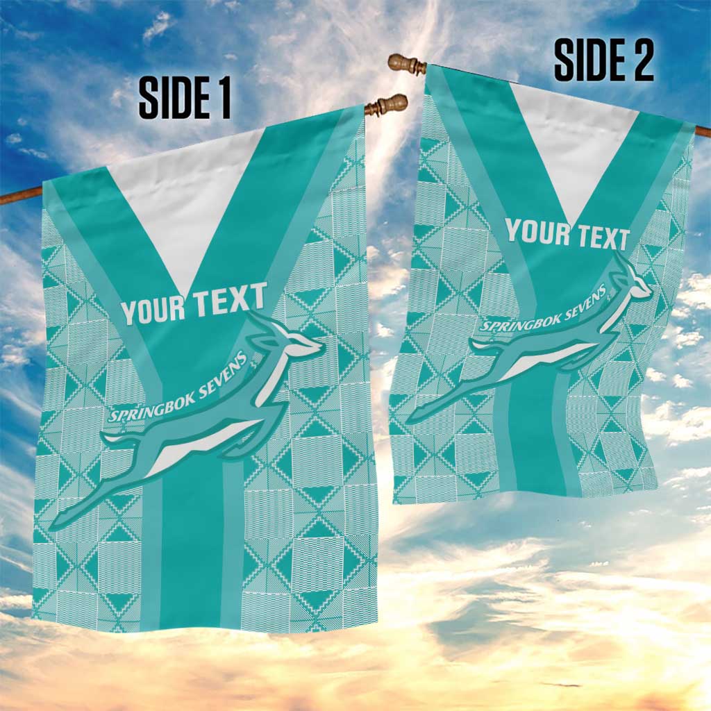 Custom South Africa Rugby Garden Flag Go Champions Springboks - Teal Version