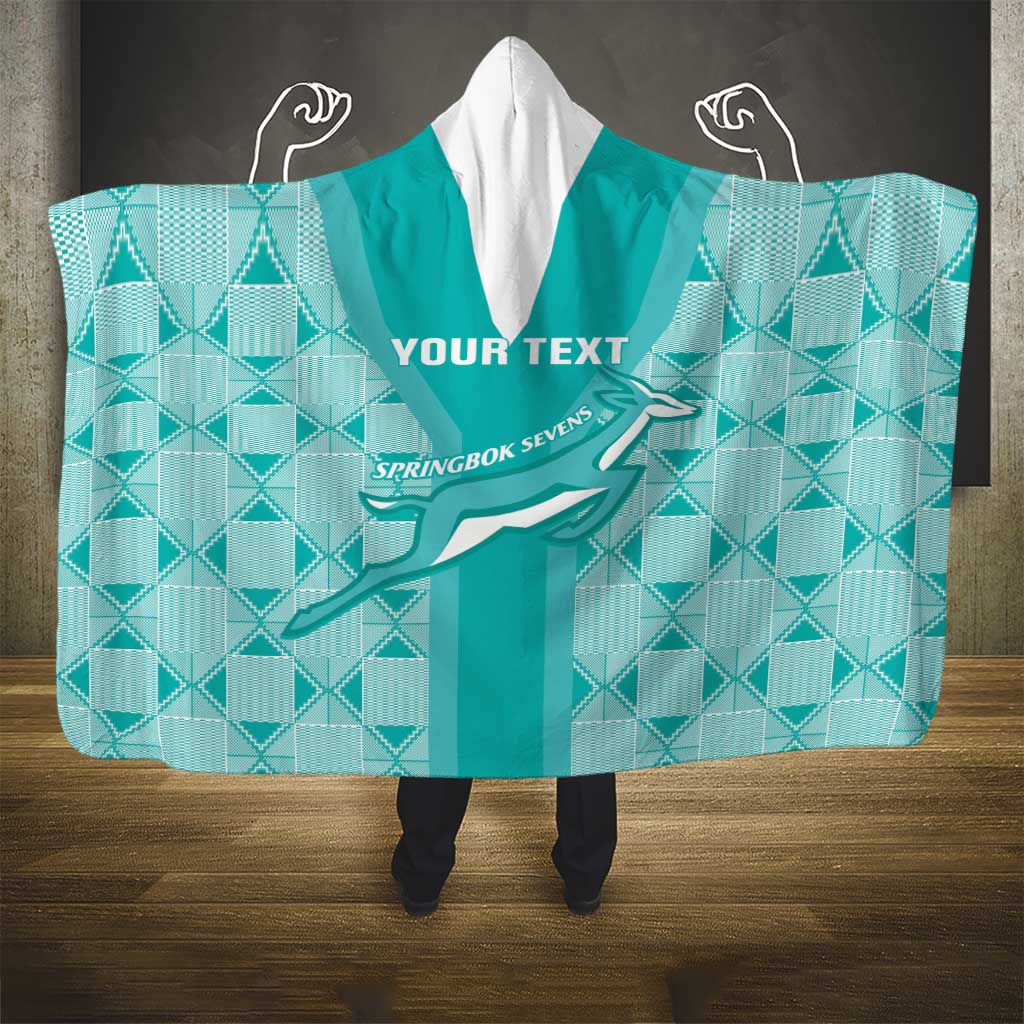 Custom South Africa Rugby Hooded Blanket Go Champions Springboks - Teal Version