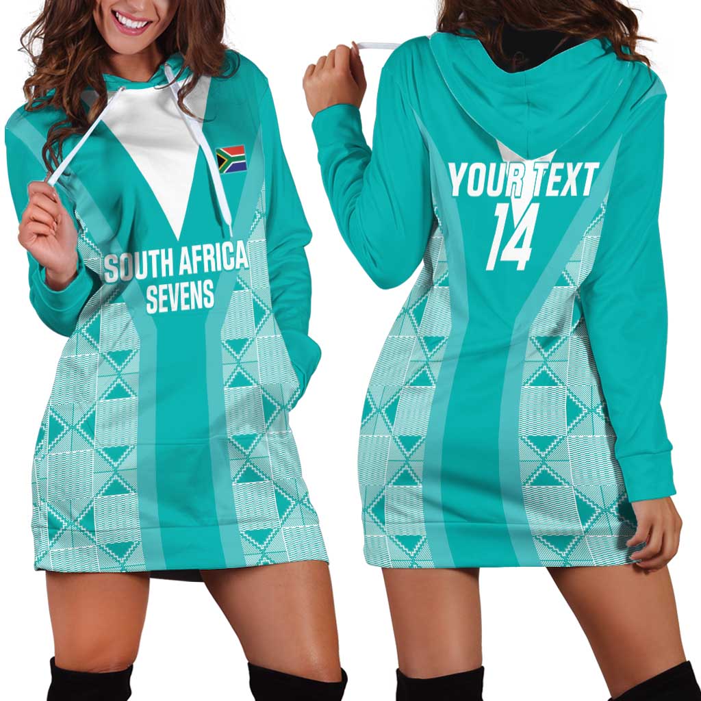 Custom South Africa Rugby Hoodie Dress Go Champions Springboks - Teal Version