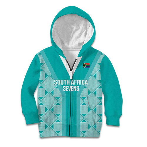 Custom South Africa Rugby Kid Hoodie Go Champions Springboks - Teal Version