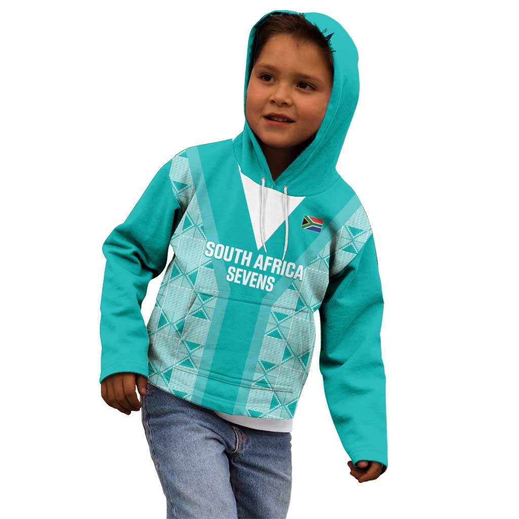 Custom South Africa Rugby Kid Hoodie Go Champions Springboks - Teal Version