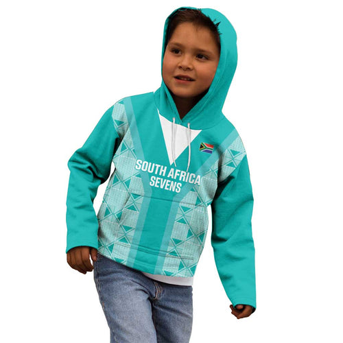 Custom South Africa Rugby Kid Hoodie Go Champions Springboks - Teal Version