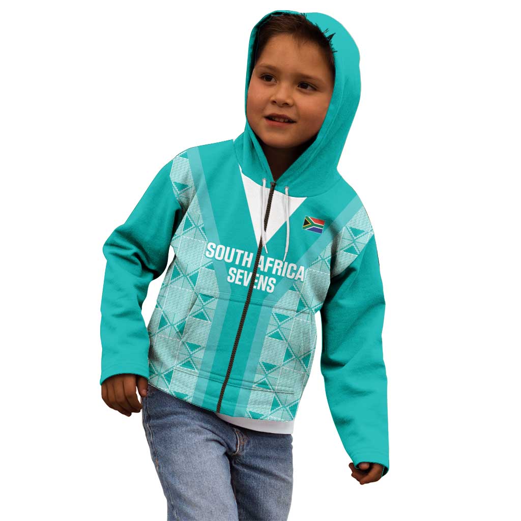 Custom South Africa Rugby Kid Hoodie Go Champions Springboks - Teal Version