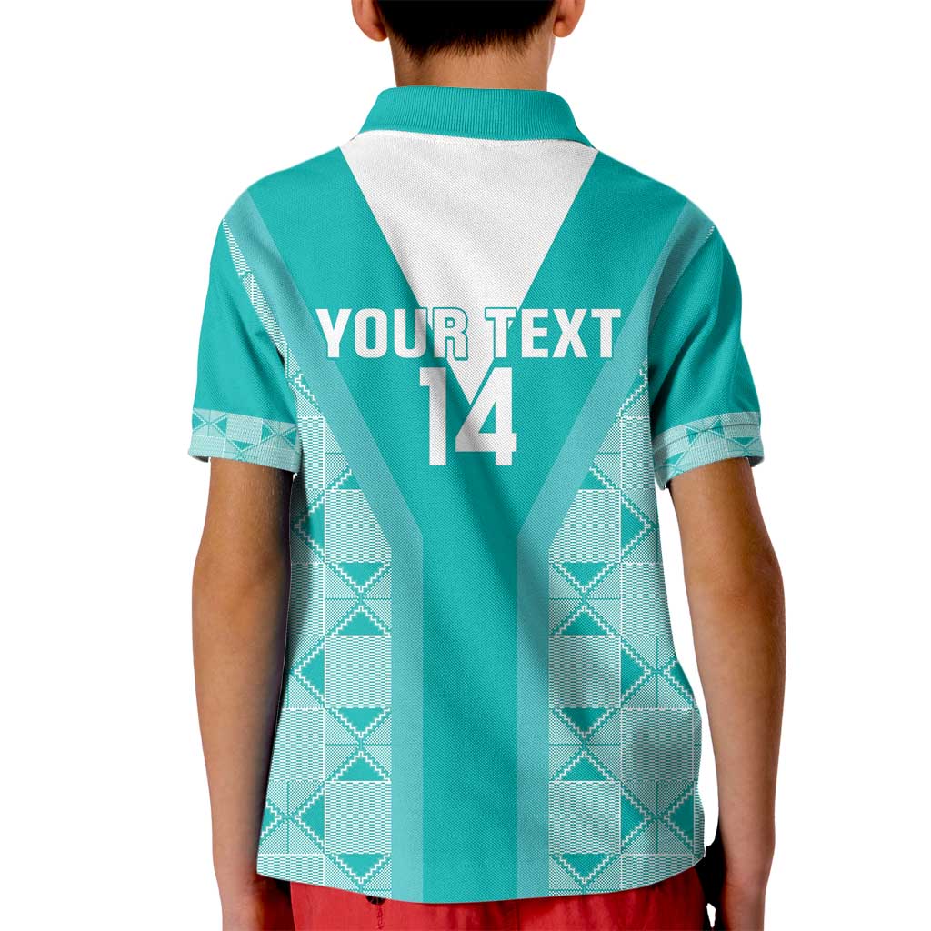 Custom South Africa Rugby Kid Polo Shirt Go Champions Springboks - Teal Version