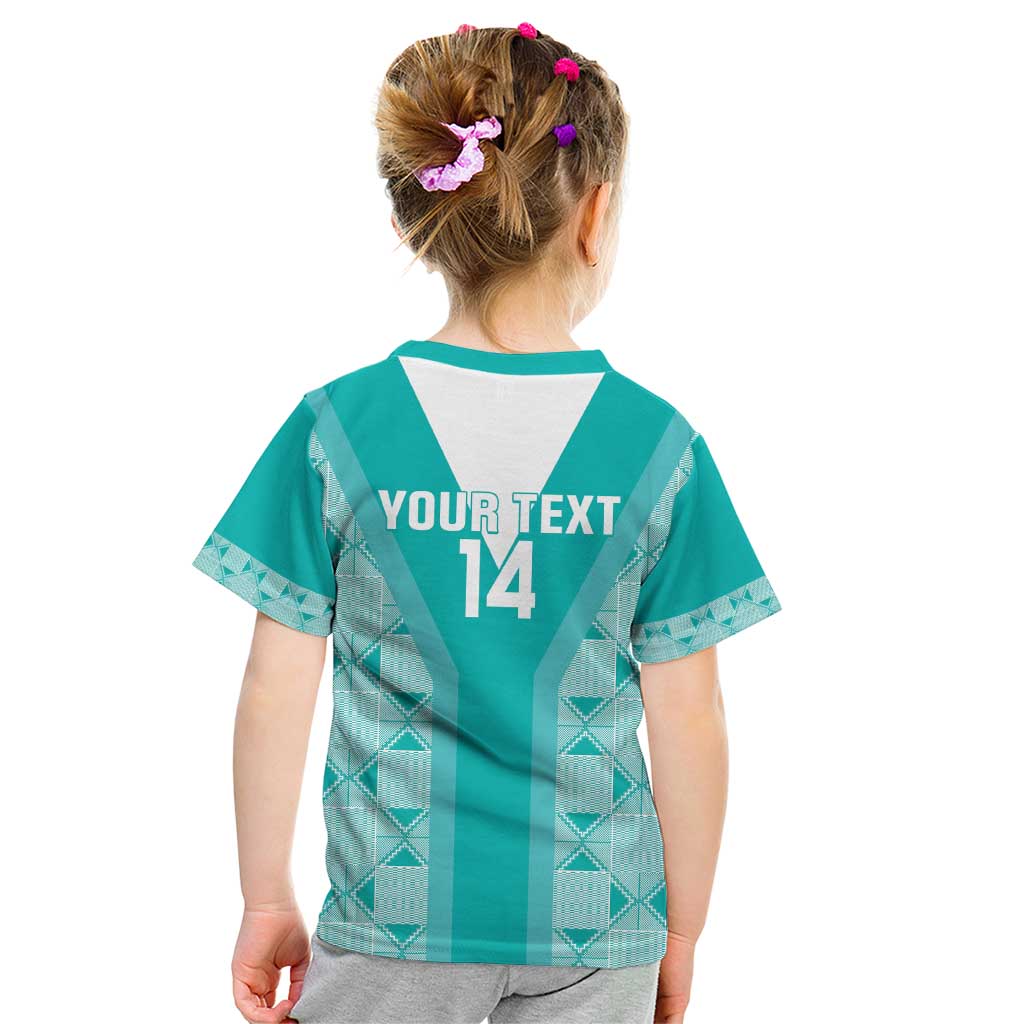 Custom South Africa Rugby Kid T Shirt Go Champions Springboks - Teal Version
