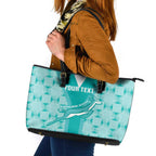 Custom South Africa Rugby Leather Tote Bag Go Champions Springboks - Teal Version