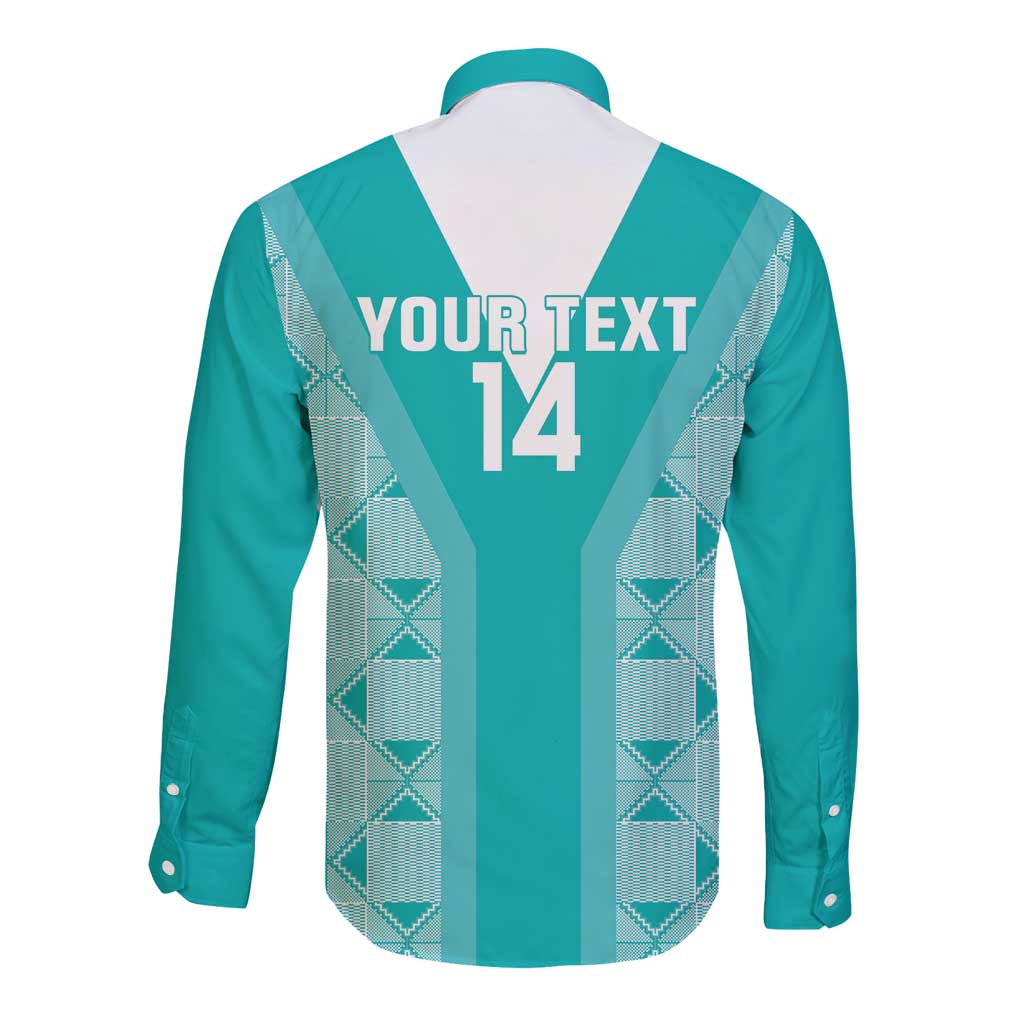Custom South Africa Rugby Long Sleeve Button Shirt Go Champions Springboks - Teal Version