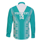 Custom South Africa Rugby Long Sleeve Button Shirt Go Champions Springboks - Teal Version