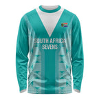 Custom South Africa Rugby Long Sleeve Shirt Go Champions Springboks - Teal Version