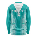 Custom South Africa Rugby Long Sleeve Shirt Go Champions Springboks - Teal Version