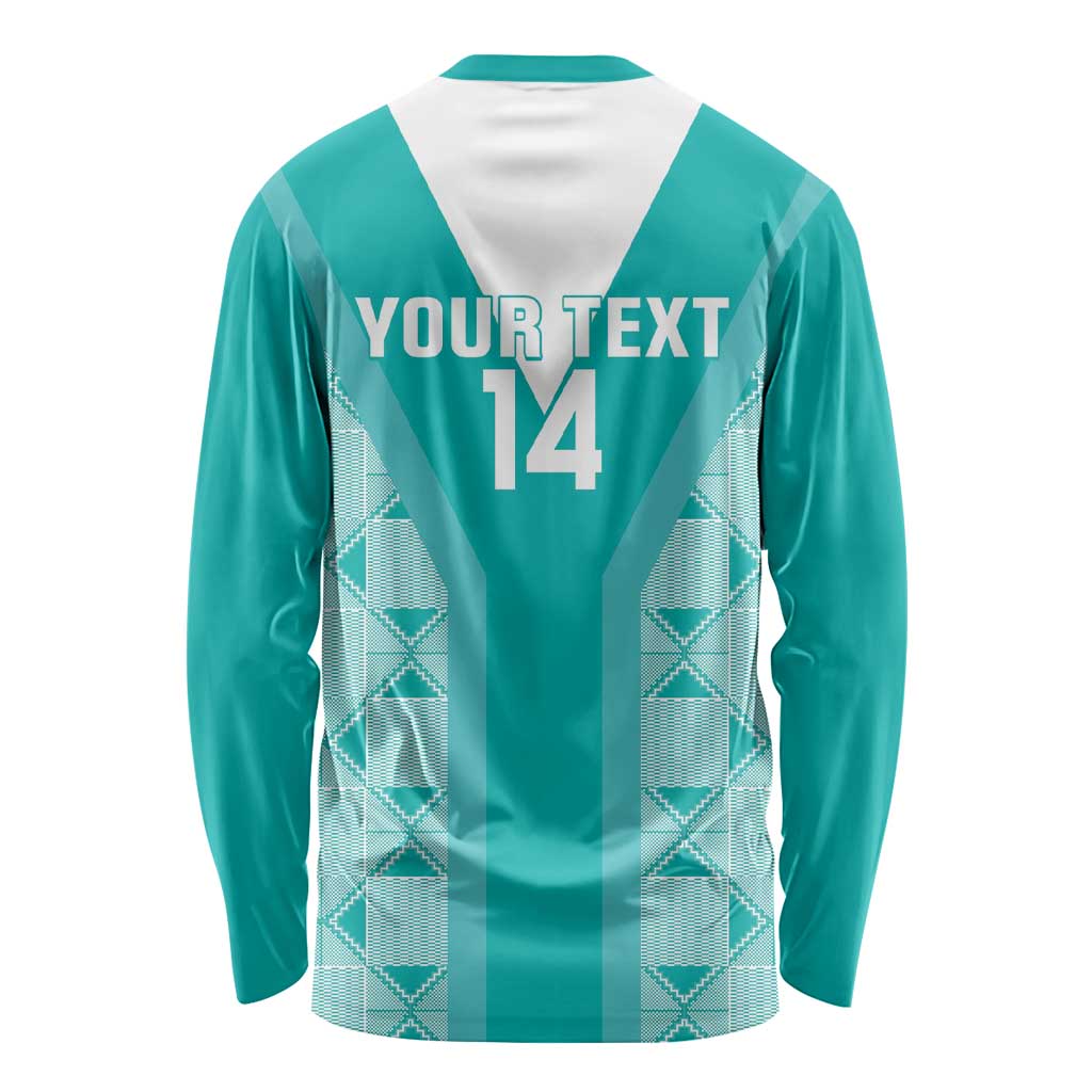 Custom South Africa Rugby Long Sleeve Shirt Go Champions Springboks - Teal Version