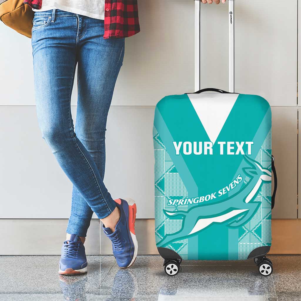 Custom South Africa Rugby Luggage Cover Go Champions Springboks - Teal Version
