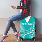 Custom South Africa Rugby Luggage Cover Go Champions Springboks - Teal Version