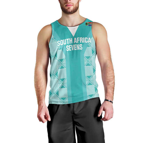 Custom South Africa Rugby Men Tank Top Go Champions Springboks - Teal Version