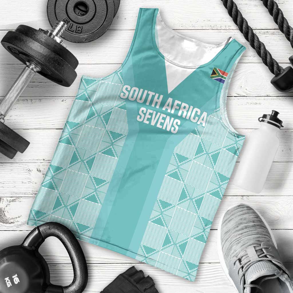 Custom South Africa Rugby Men Tank Top Go Champions Springboks - Teal Version