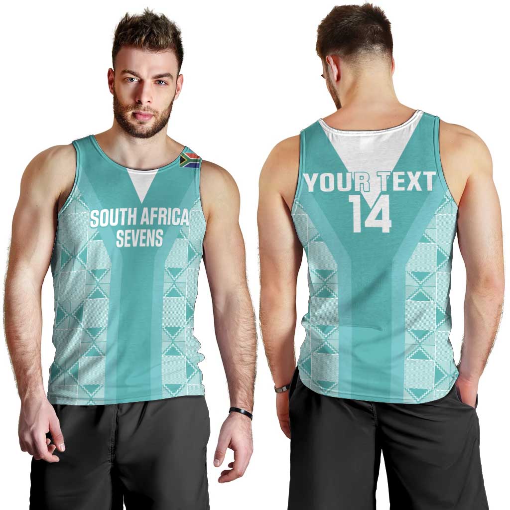 Custom South Africa Rugby Men Tank Top Go Champions Springboks - Teal Version