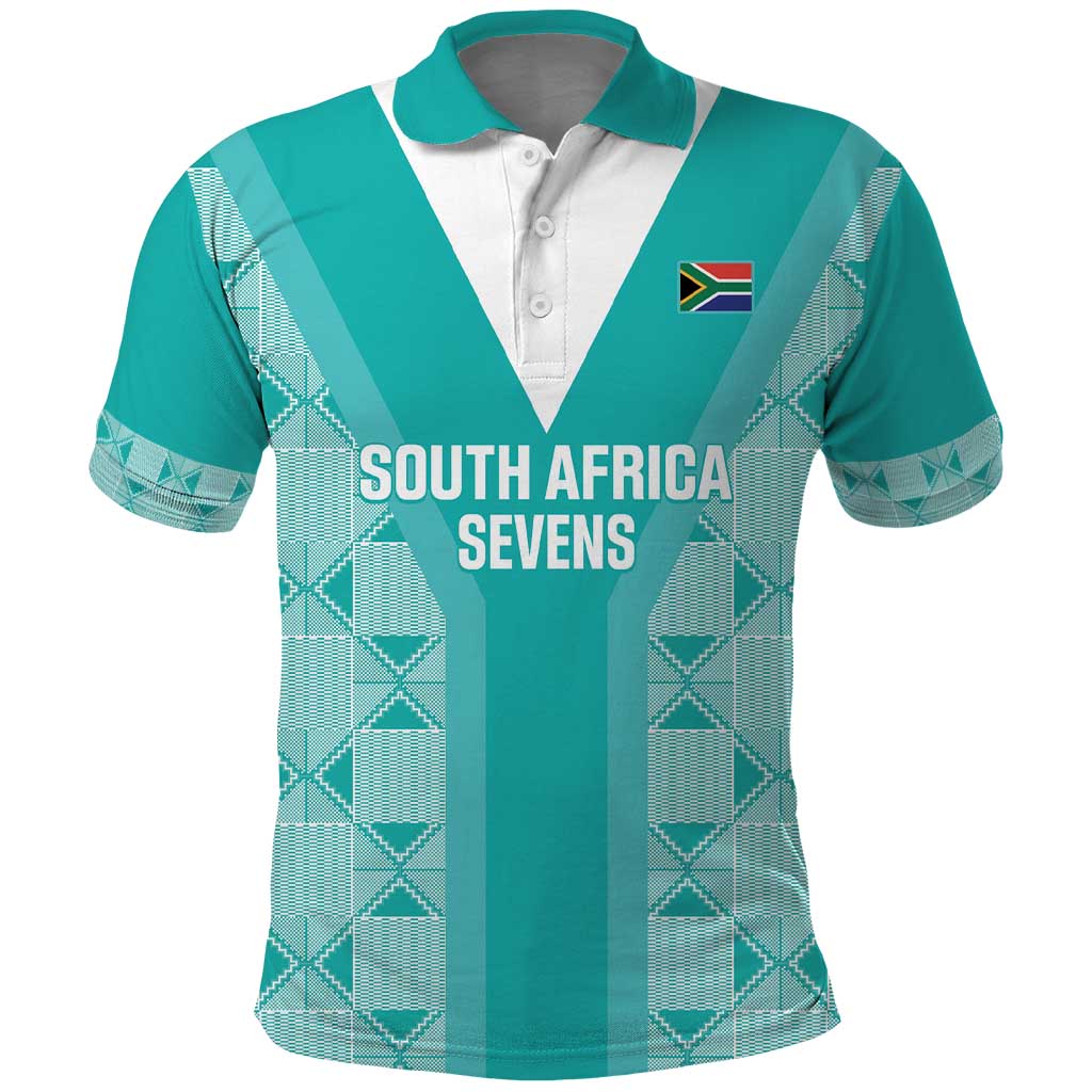 Custom South Africa Rugby Polo Shirt Go Champions Springboks - Teal Version