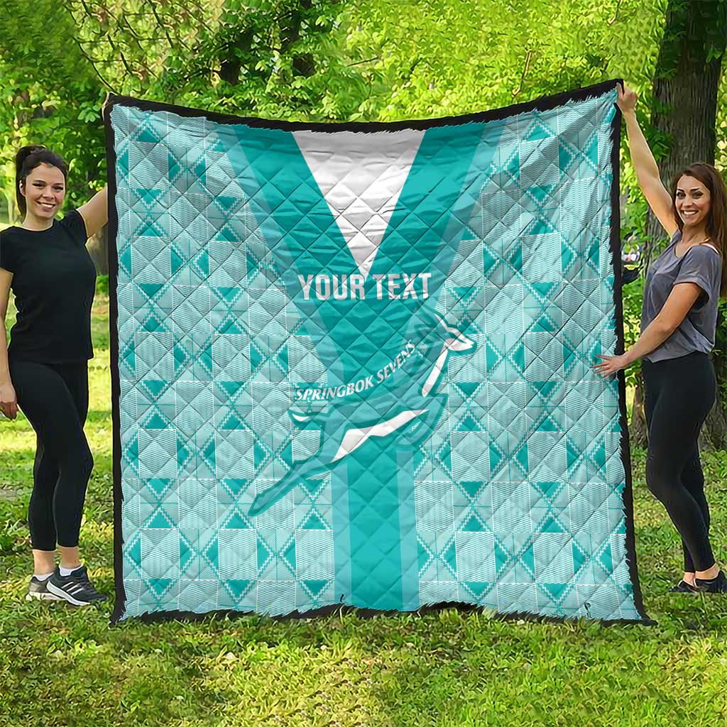 Custom South Africa Rugby Quilt Go Champions Springboks - Teal Version