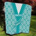 Custom South Africa Rugby Quilt Go Champions Springboks - Teal Version