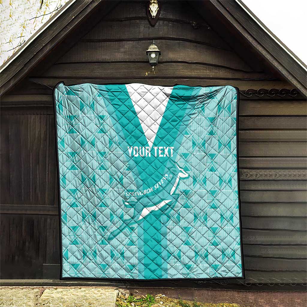 Custom South Africa Rugby Quilt Go Champions Springboks - Teal Version