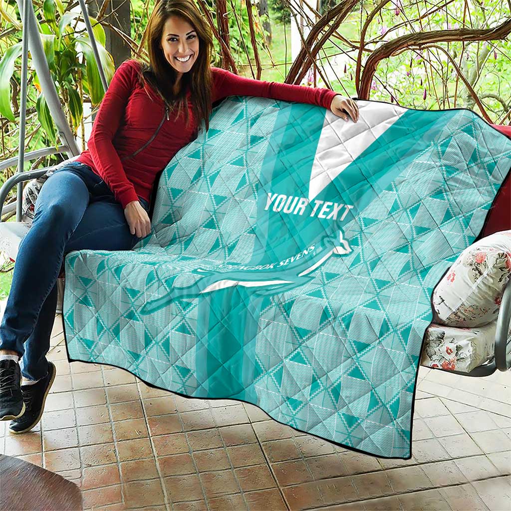 Custom South Africa Rugby Quilt Go Champions Springboks - Teal Version