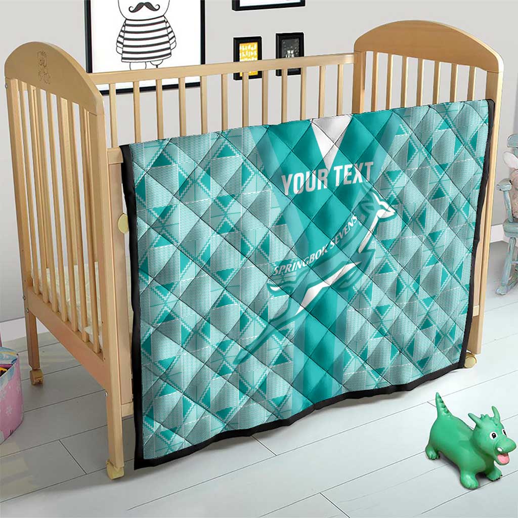 Custom South Africa Rugby Quilt Go Champions Springboks - Teal Version
