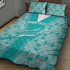 Custom South Africa Rugby Quilt Bed Set Go Champions Springboks - Teal Version