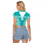 Custom South Africa Rugby Raglan Cropped T Shirt Go Champions Springboks - Teal Version