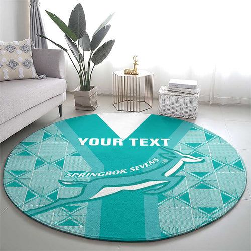 Custom South Africa Rugby Round Carpet Go Champions Springboks - Teal Version