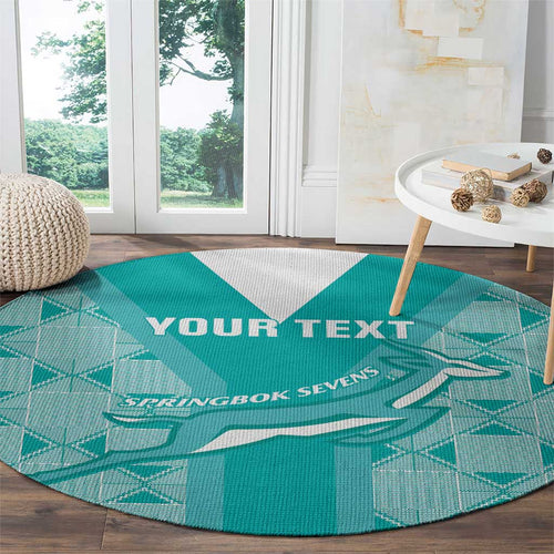 Custom South Africa Rugby Round Carpet Go Champions Springboks - Teal Version