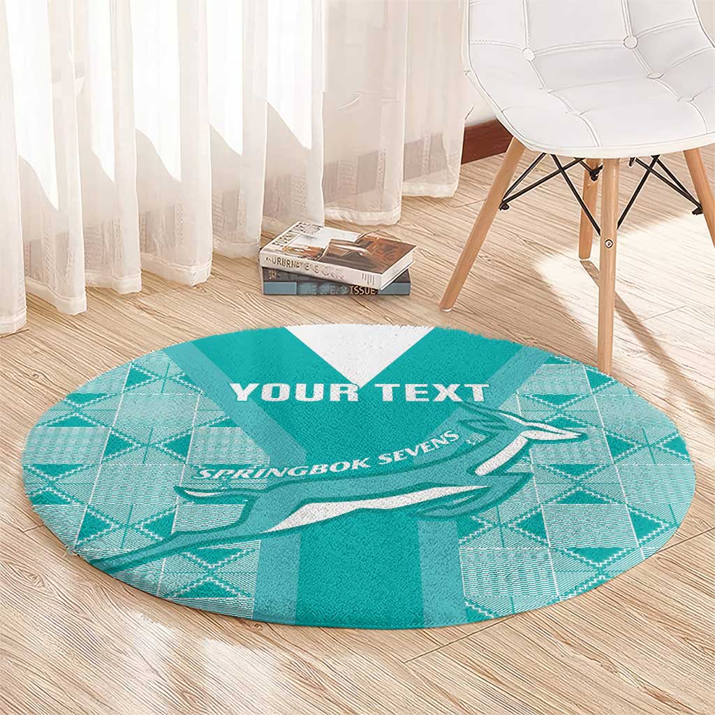 Custom South Africa Rugby Round Carpet Go Champions Springboks - Teal Version
