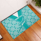Custom South Africa Rugby Rubber Doormat Go Champions Springboks - Teal Version