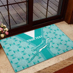Custom South Africa Rugby Rubber Doormat Go Champions Springboks - Teal Version