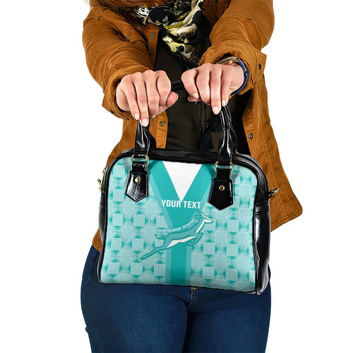 Custom South Africa Rugby Shoulder Handbag Go Champions Springboks - Teal Version
