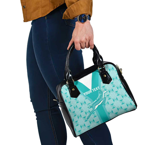 Custom South Africa Rugby Shoulder Handbag Go Champions Springboks - Teal Version