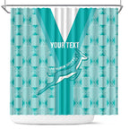Custom South Africa Rugby Shower Curtain Go Champions Springboks - Teal Version