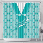 Custom South Africa Rugby Shower Curtain Go Champions Springboks - Teal Version