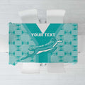 Custom South Africa Rugby Tablecloth Go Champions Springboks - Teal Version