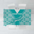 Custom South Africa Rugby Tablecloth Go Champions Springboks - Teal Version