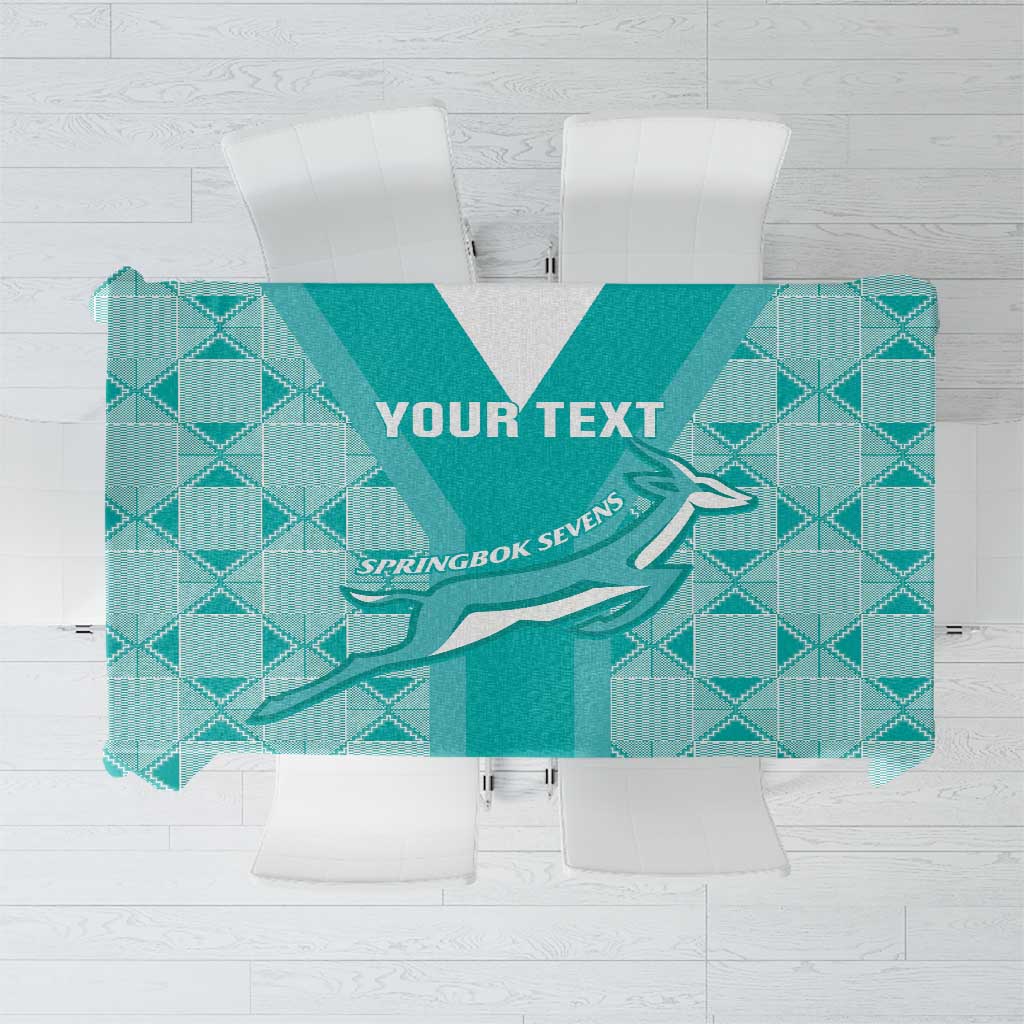 Custom South Africa Rugby Tablecloth Go Champions Springboks - Teal Version