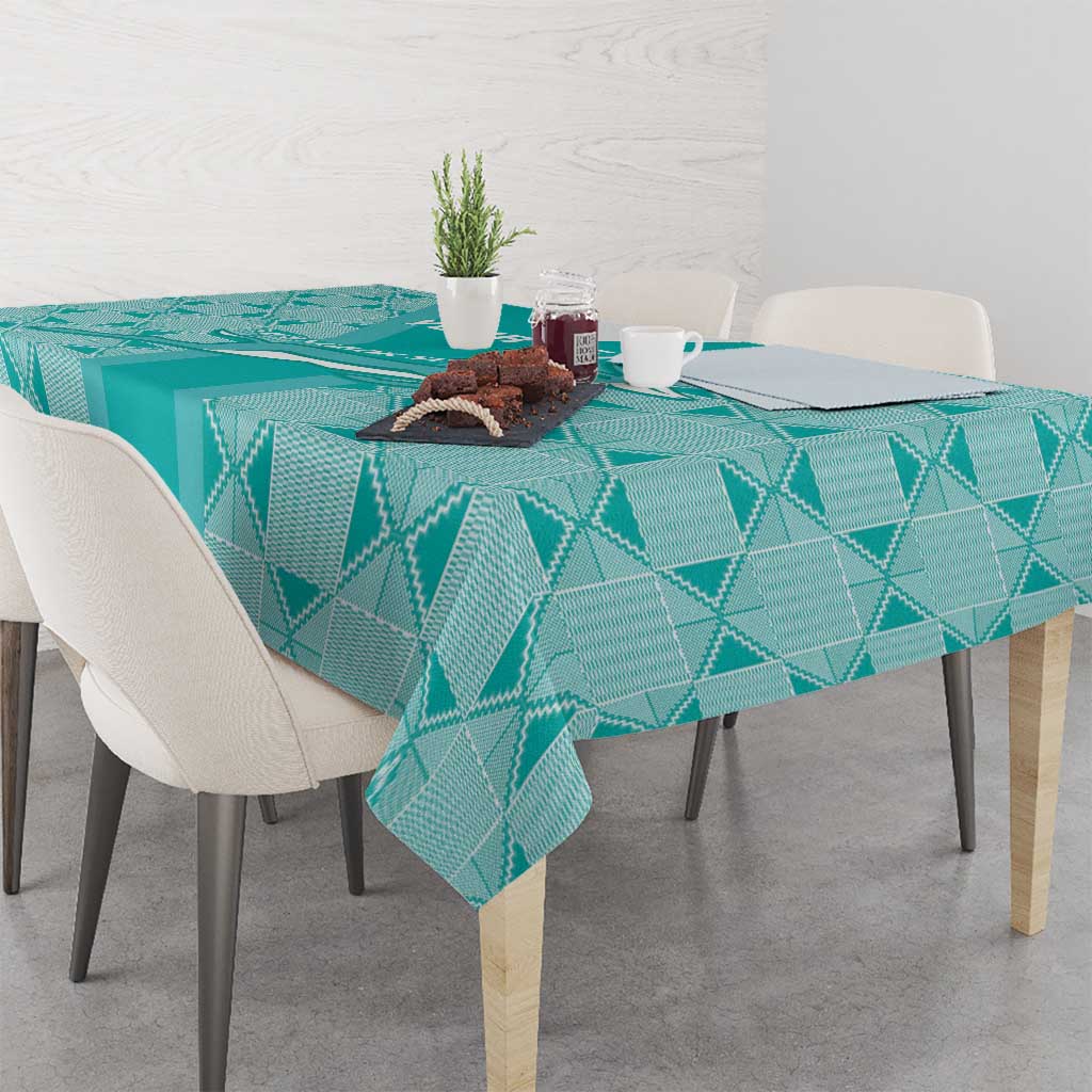 Custom South Africa Rugby Tablecloth Go Champions Springboks - Teal Version
