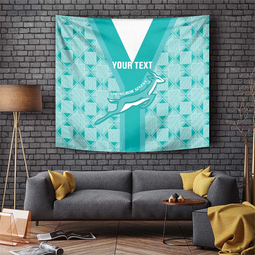Custom South Africa Rugby Tapestry Go Champions Springboks - Teal Version